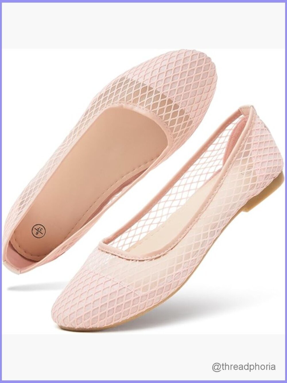 Women's Knit Mesh Ballet Flats Slip on Loafers Breathable Casual Work Shoes